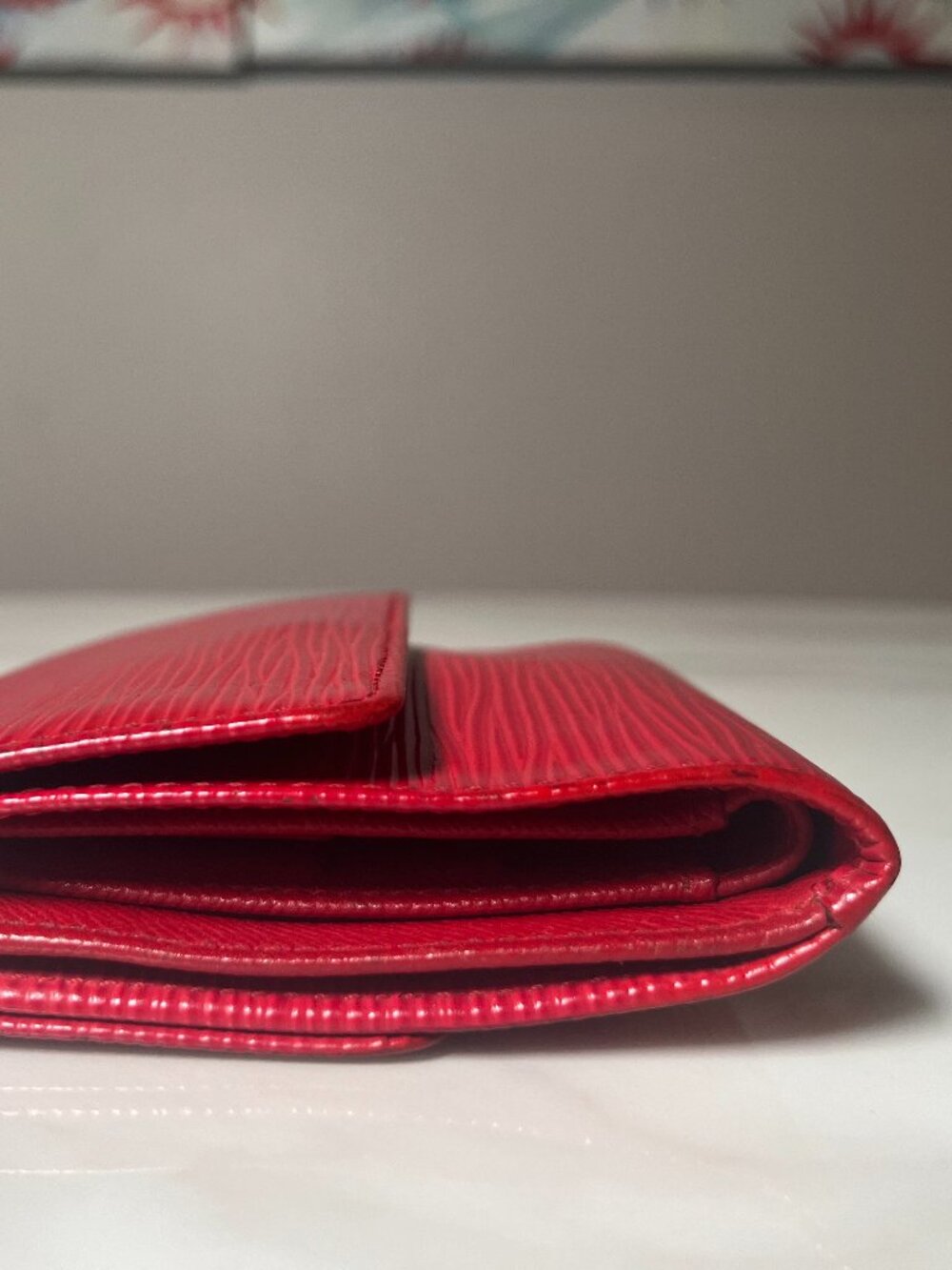 Louis Vuitton Red Epi Elise Trifold Wallet - Picture 9 of 14